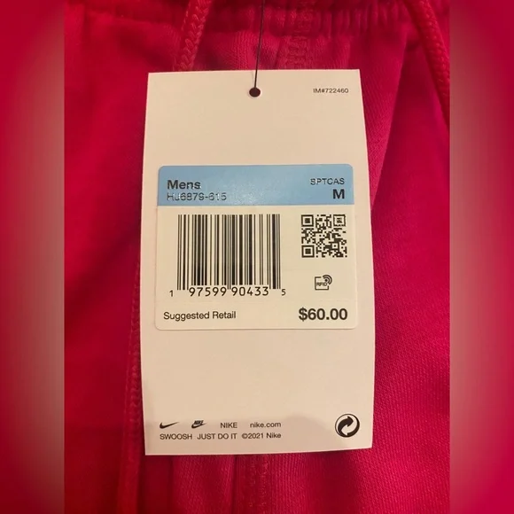 NWT Nike French Terry Sweat Shorts  Fireberry Pink‎ Palm Trees HJ6879-615 Mens - Picture 7 of 12